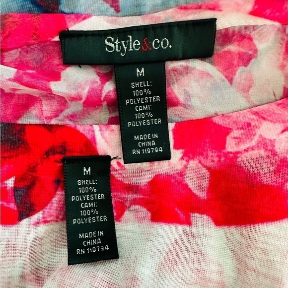 Women Cami Top & Duster Set STYLE & Co Illusive Vision 2pcs Tank & Cover Up Set - Picture 7 of 7